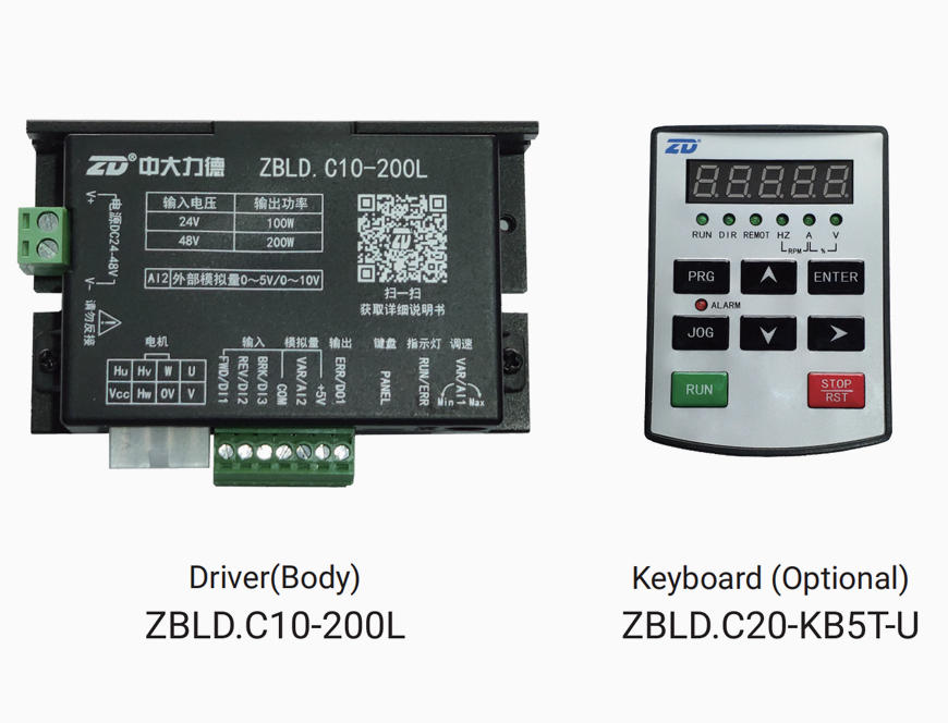 ZBLD.C10-200L低電圧DCブラシレスモータドライバー